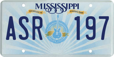 MS license plate ASR197