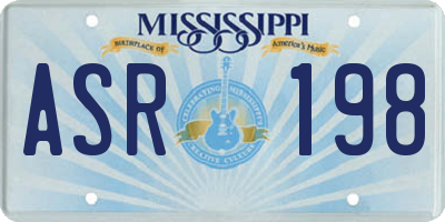 MS license plate ASR198