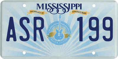 MS license plate ASR199