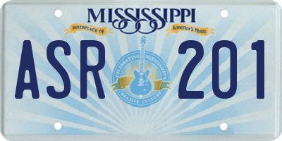 MS license plate ASR201