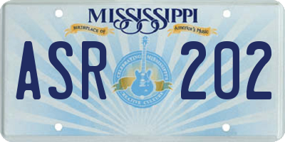 MS license plate ASR202