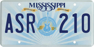 MS license plate ASR210