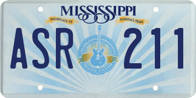 MS license plate ASR211