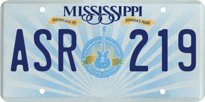 MS license plate ASR219
