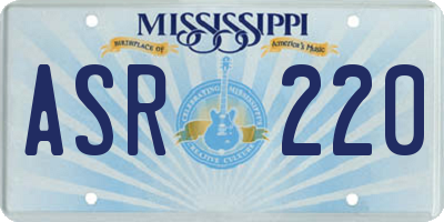 MS license plate ASR220