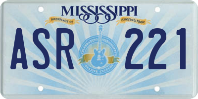 MS license plate ASR221