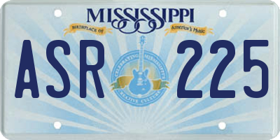 MS license plate ASR225