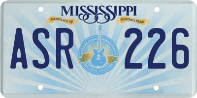 MS license plate ASR226
