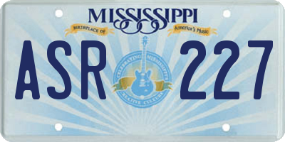 MS license plate ASR227