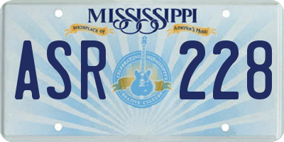 MS license plate ASR228