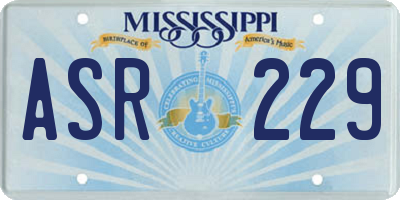 MS license plate ASR229