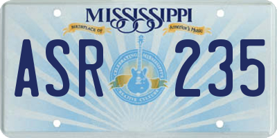 MS license plate ASR235