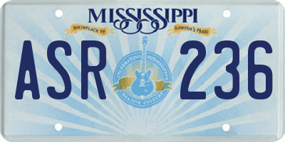 MS license plate ASR236
