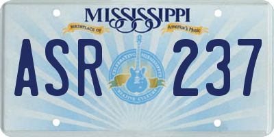 MS license plate ASR237