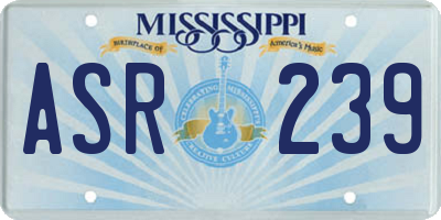 MS license plate ASR239