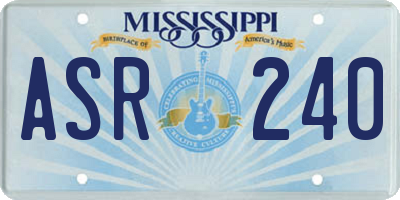 MS license plate ASR240