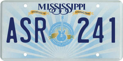 MS license plate ASR241