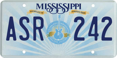 MS license plate ASR242