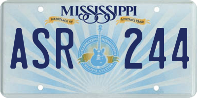 MS license plate ASR244