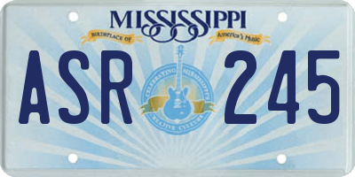 MS license plate ASR245