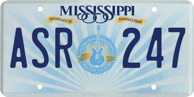MS license plate ASR247