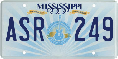 MS license plate ASR249
