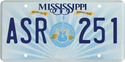MS license plate ASR251