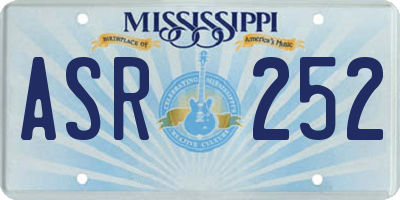 MS license plate ASR252