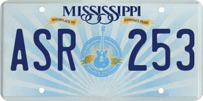 MS license plate ASR253