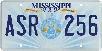 MS license plate ASR256