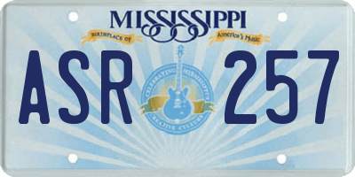 MS license plate ASR257