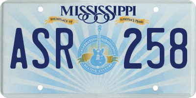 MS license plate ASR258