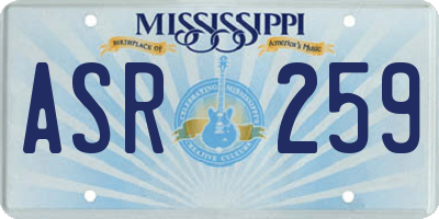 MS license plate ASR259