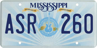 MS license plate ASR260