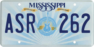 MS license plate ASR262