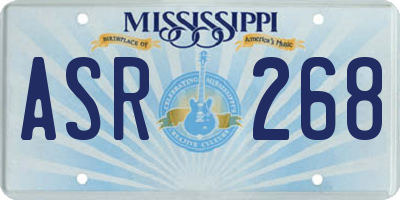 MS license plate ASR268