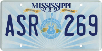 MS license plate ASR269