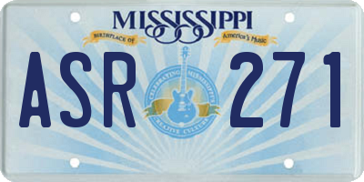 MS license plate ASR271