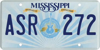 MS license plate ASR272
