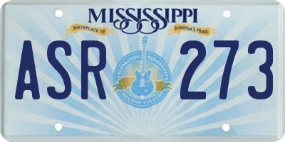MS license plate ASR273