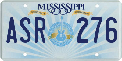 MS license plate ASR276
