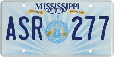 MS license plate ASR277