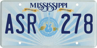 MS license plate ASR278