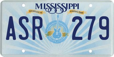 MS license plate ASR279