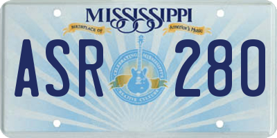 MS license plate ASR280
