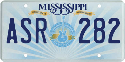 MS license plate ASR282