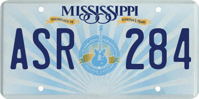 MS license plate ASR284