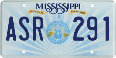 MS license plate ASR291