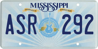 MS license plate ASR292