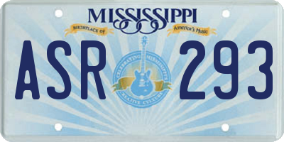 MS license plate ASR293